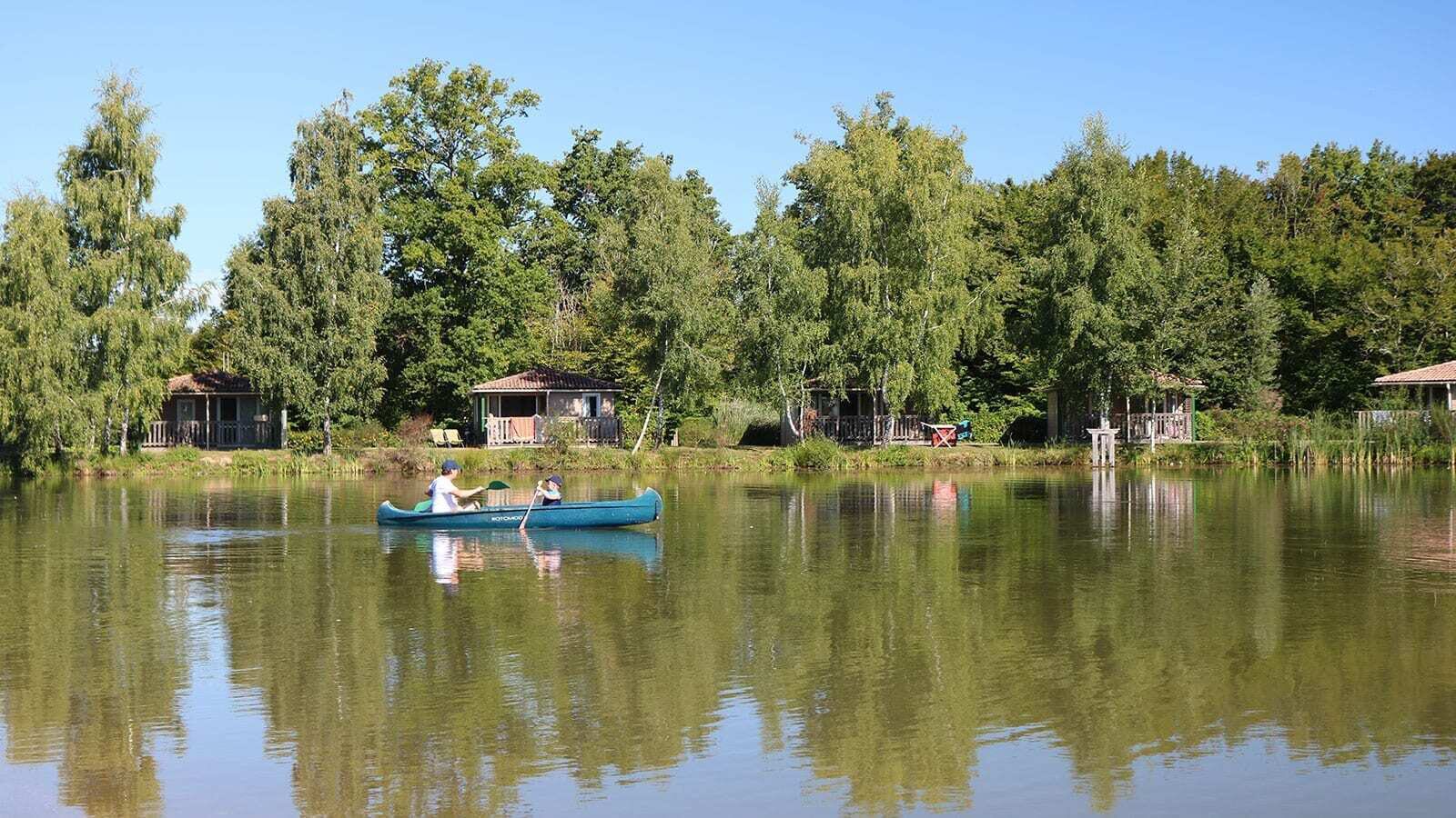 Luxury glamping tent in a family campground