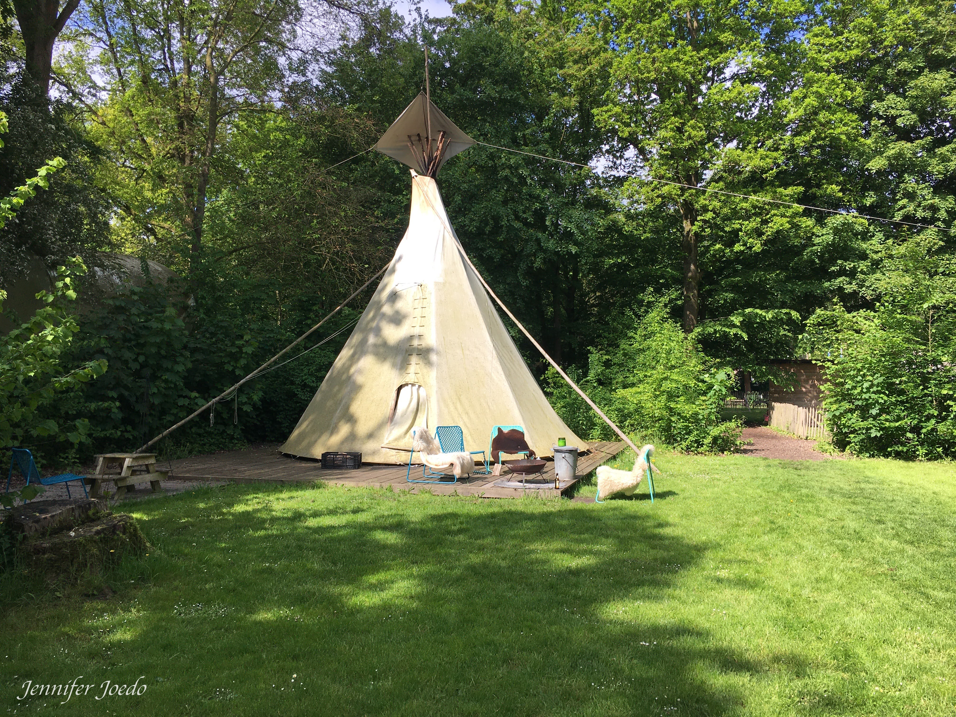 Teepee with fire bowl for people in Lelystad
