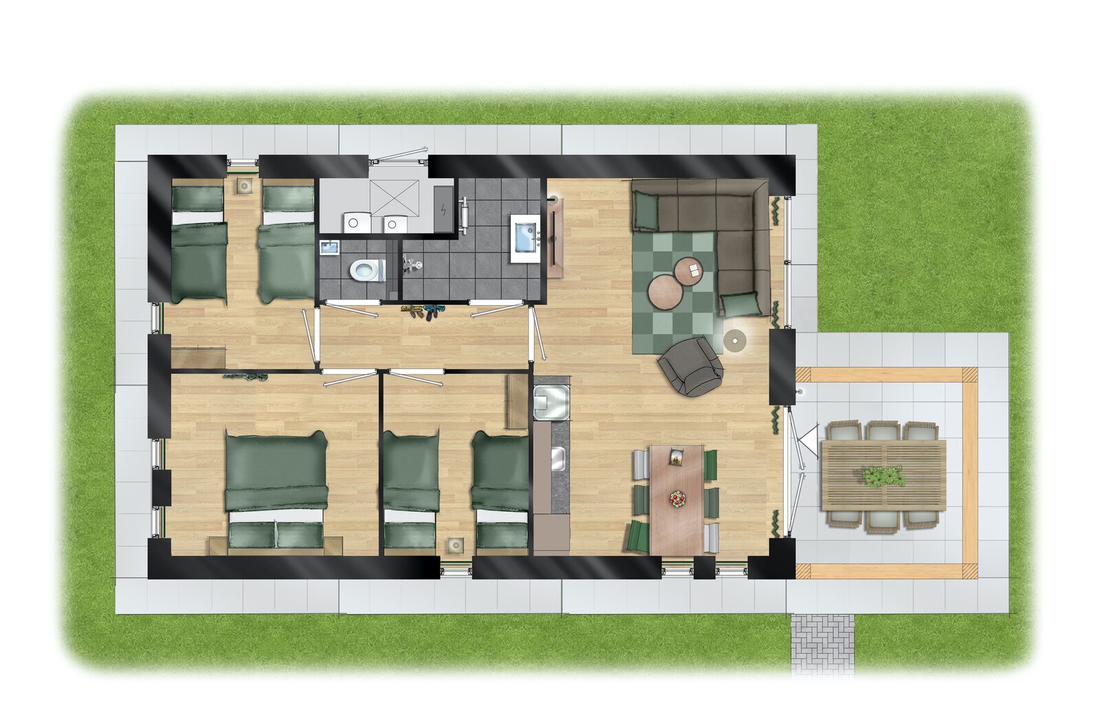 6-Personen-Ferienhaus mit eigener Sauna