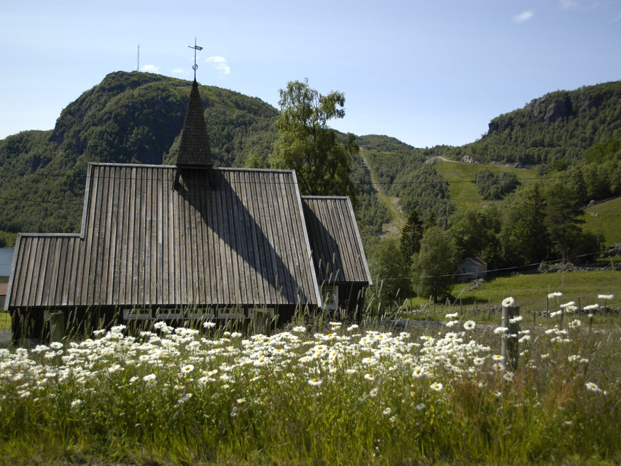 Green holiday home in the mountains in Ljosland