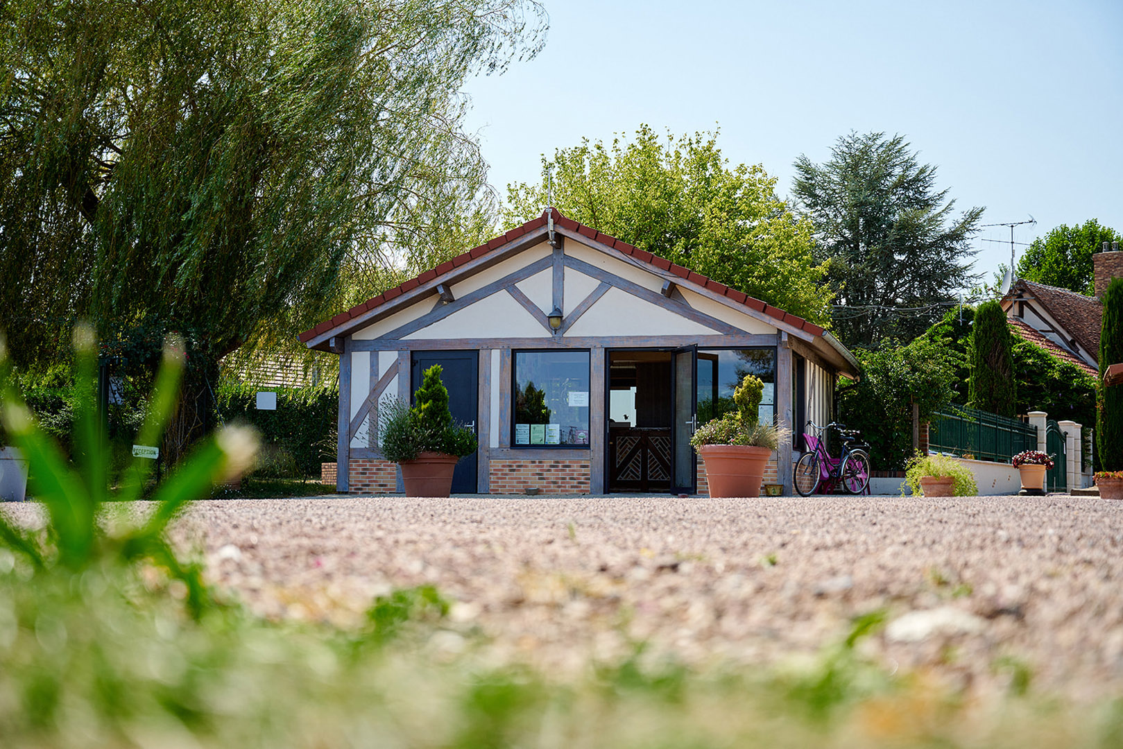 Luxury glamping tent in a family campground