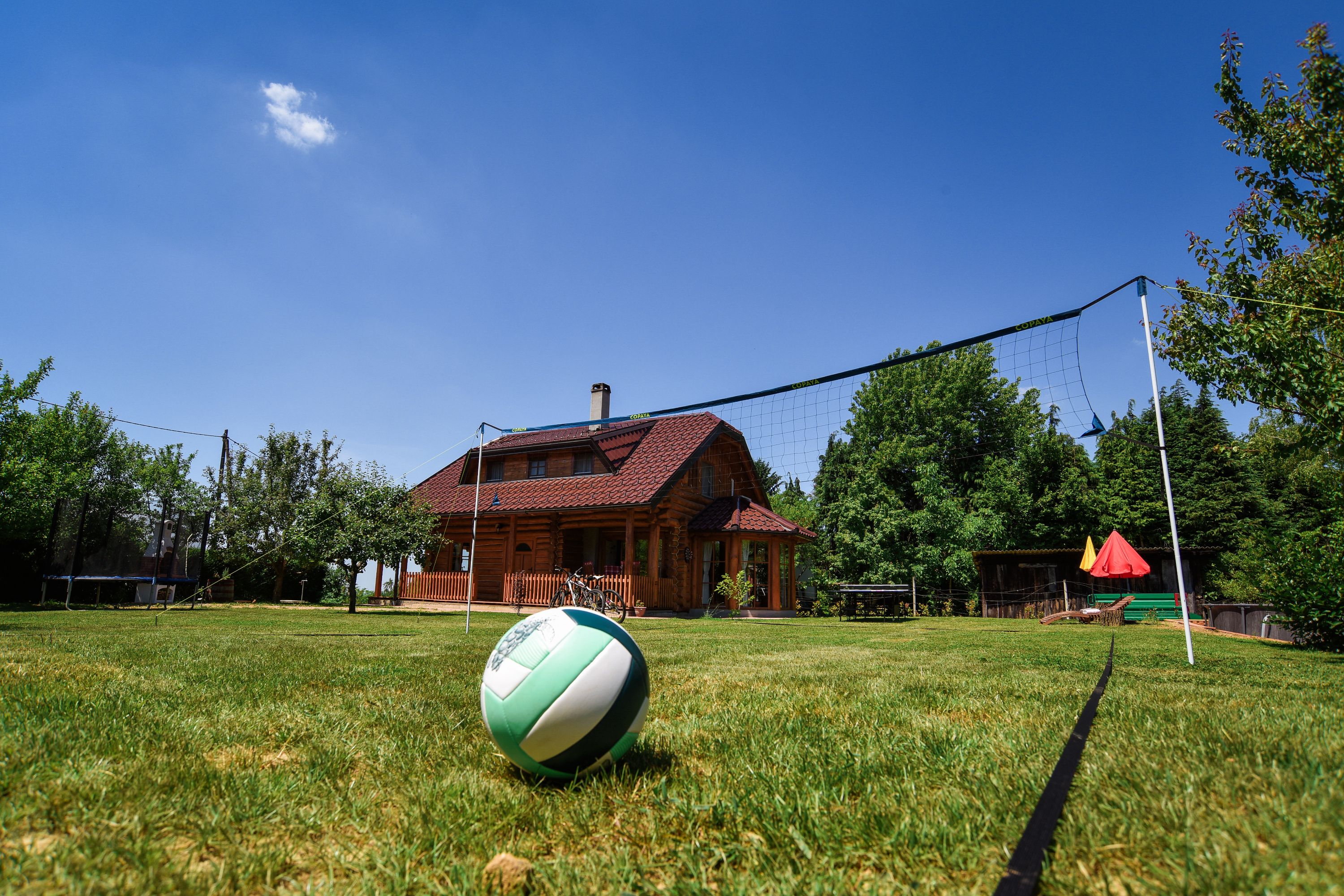 Wooden holiday home with large garden