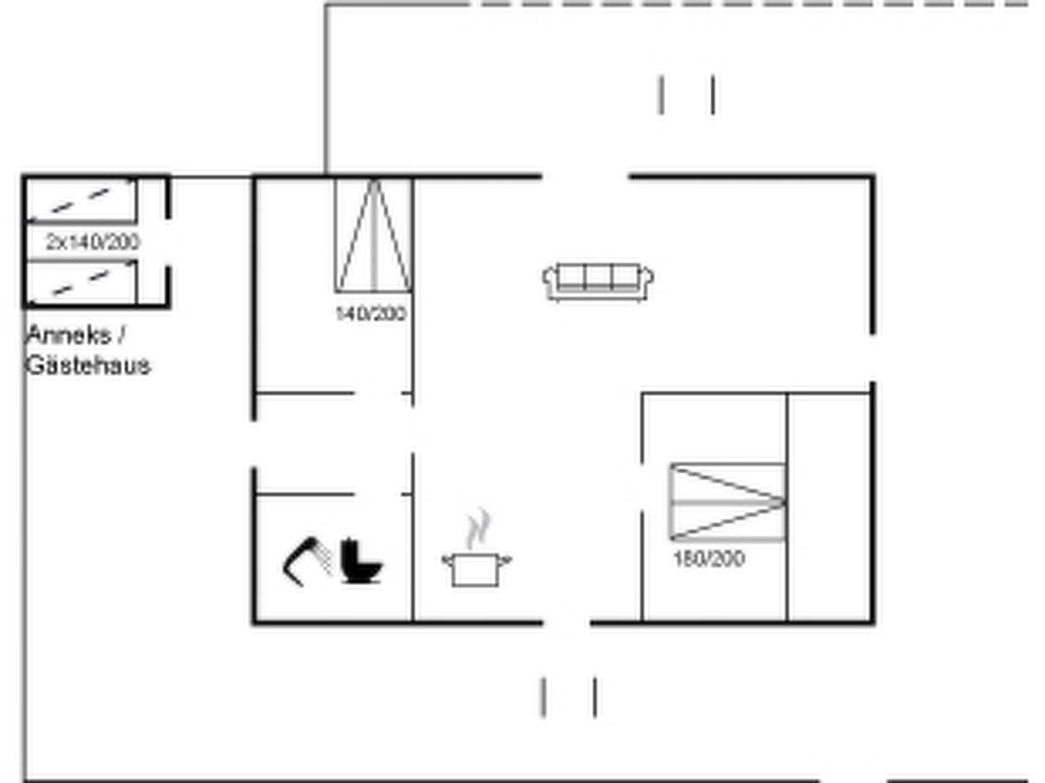 Abgelegenes Ferienhaus mit Blick auf das Meer