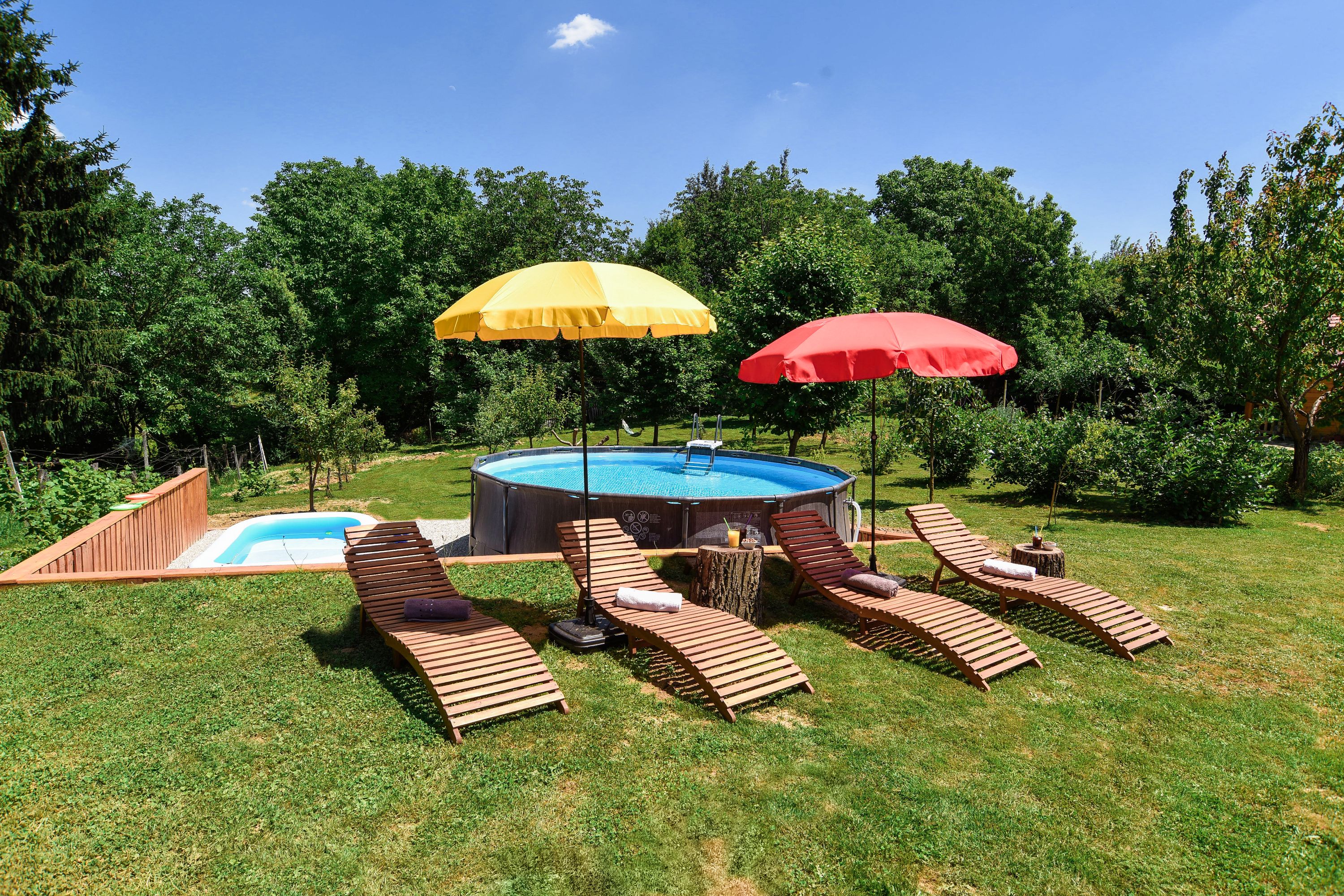 Wooden holiday home with large garden